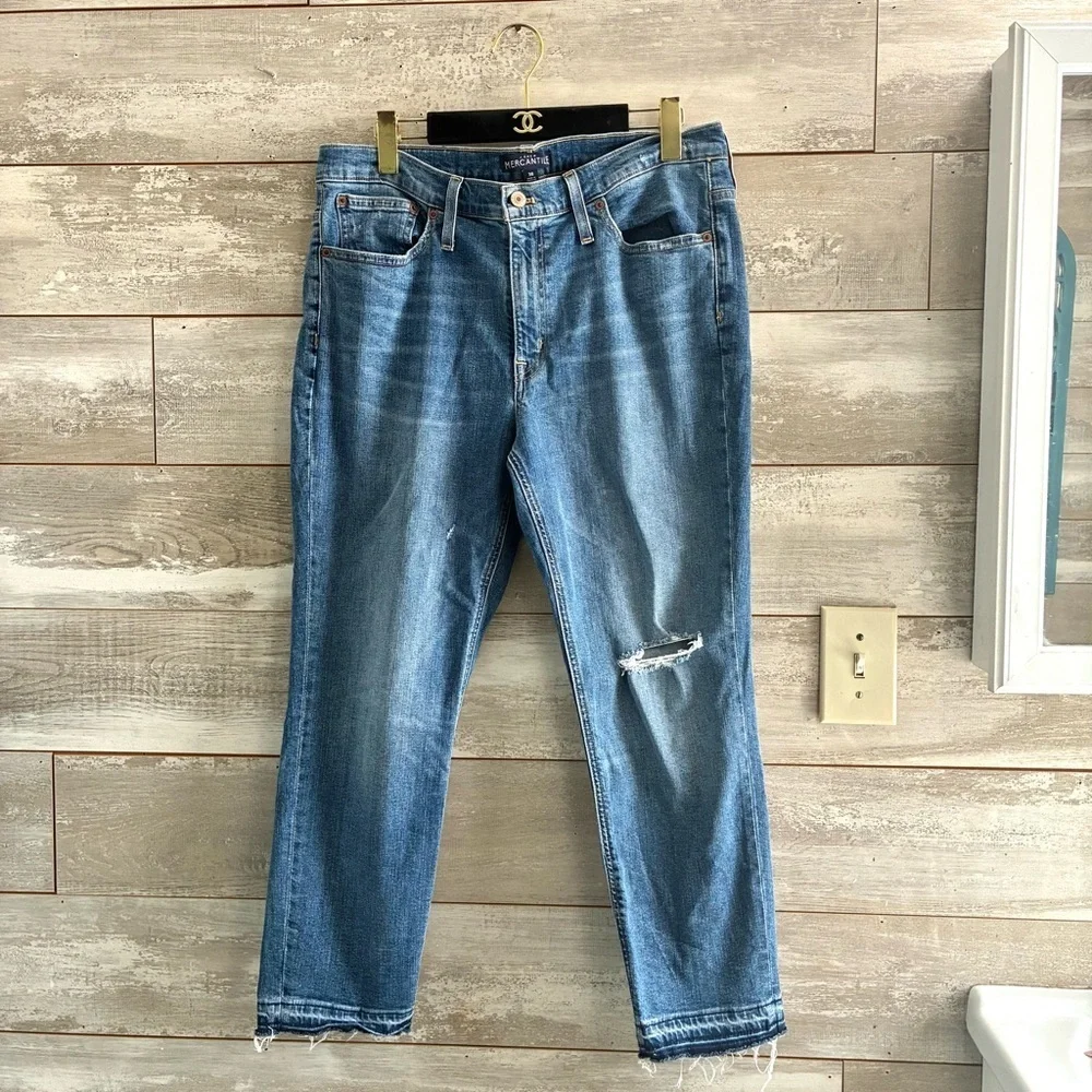 J.Crew Mercantile Slim boyfriend jean with distressed details